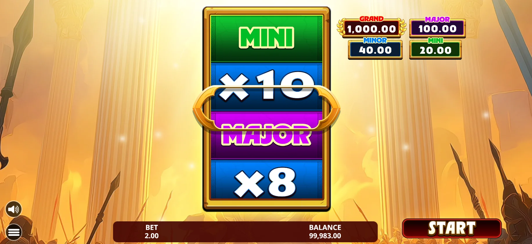 Law of Athena - ativando o Treasure Bonus com a roda de prêmios